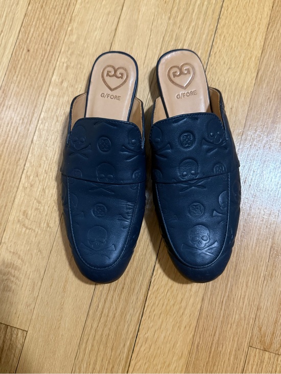G/FORE Shoes - G/FORE Blue Embossed Leather Slip-On Mules